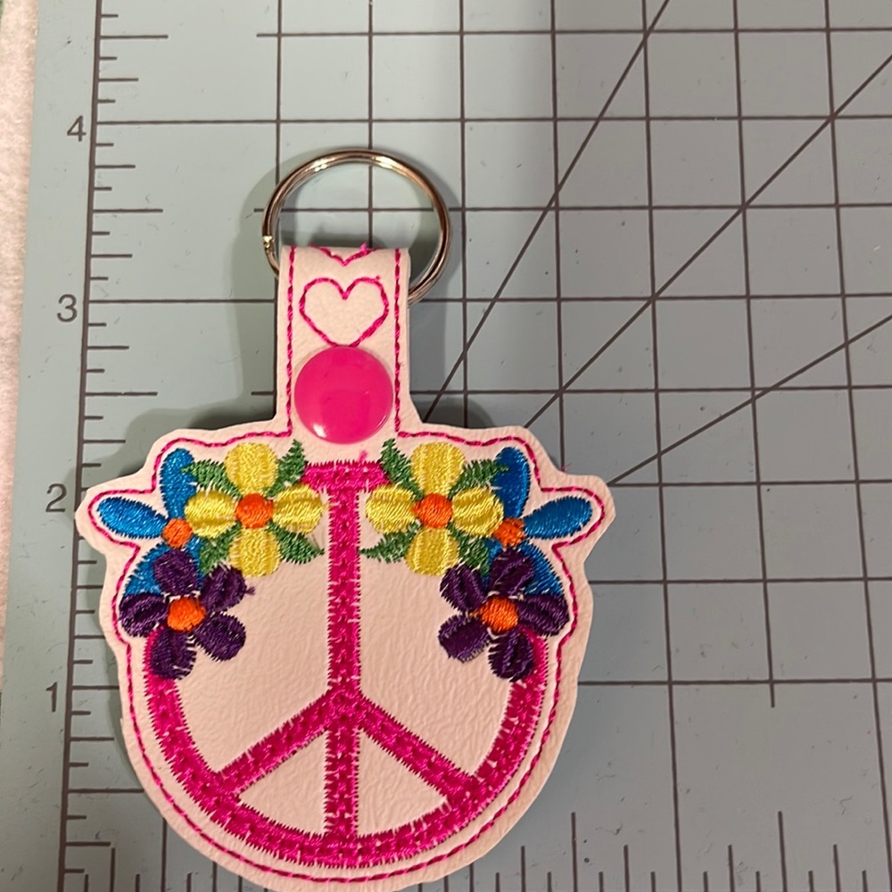 Peace flower key chain key fob